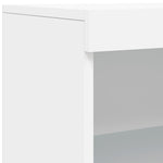 HKH Aparador Alto en derivados de Madera, Vidrio con Luces Led 60,5 X 37 X 100 Cm - Blanco