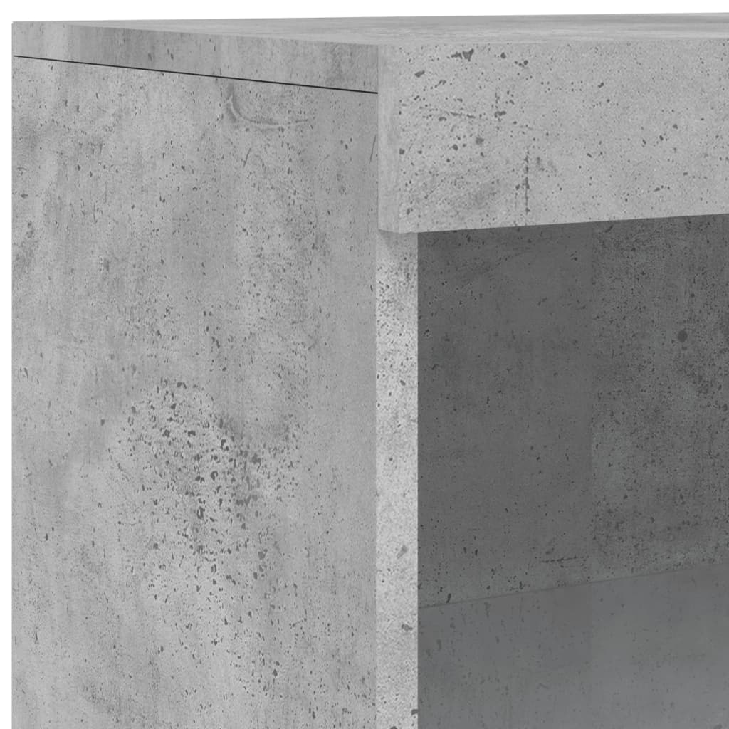 HKH Aparador Alto em derivados de Madeira, Vidro com Luzes Led 60,5 X 37 X 100 Cm - Cinzento-Cimento