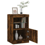 HKH Aparador Moderno em derivados de Madeira, Vidro com Luzes Led 41 X 37 X 67 Cm - Carvalho Fumado