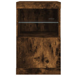 HKH Aparador Moderno em derivados de Madeira, Vidro com Luzes Led 41 X 37 X 67 Cm - Carvalho Fumado