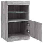 HKH Aparador Moderno em derivados de Madeira, Vidro com Luzes Led 41 X 37 X 67 Cm - Cinzento Sonoma
