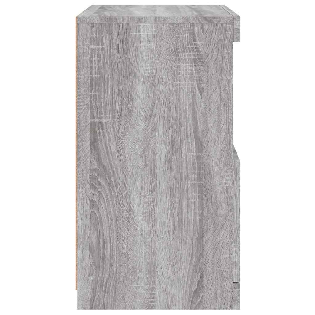 HKH Aparador Moderno em derivados de Madeira, Vidro com Luzes Led 41 X 37 X 67 Cm - Cinzento Sonoma