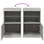 HKH Aparador Moderno em derivados de Madeira, Vidro com Luzes Led 41 X 37 X 67 Cm - Cinzento Sonoma