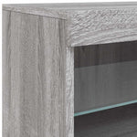 HKH Aparador Moderno em derivados de Madeira, Vidro com Luzes Led 41 X 37 X 67 Cm - Cinzento Sonoma