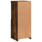 HKH Aparador Alto en derivados de Madera, Vidrio con Luces Led 41 X 37 X 100 Cm - Roble Ahumado