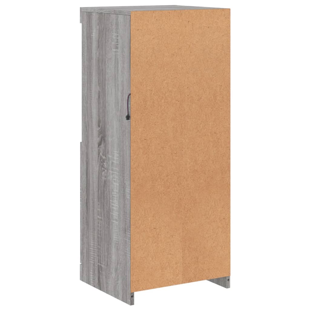 HKH Aparador Alto em derivados de Madeira, Vidro com Luzes Led 41 X 37 X 100 Cm - Cinzento Sonoma