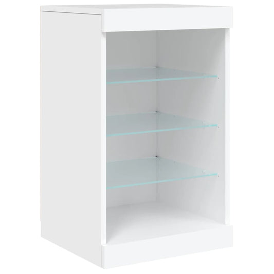 HKH Aparador Moderno em derivados de Madeira, Vidro com Luzes Led 41 X 37 X 67 Cm - Branco