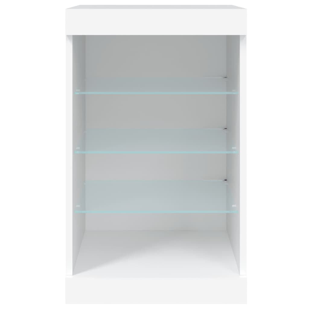 HKH Aparador Moderno em derivados de Madeira, Vidro com Luzes Led 41 X 37 X 67 Cm - Branco