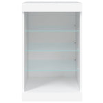 HKH Aparador Moderno em derivados de Madeira, Vidro com Luzes Led 41 X 37 X 67 Cm - Branco