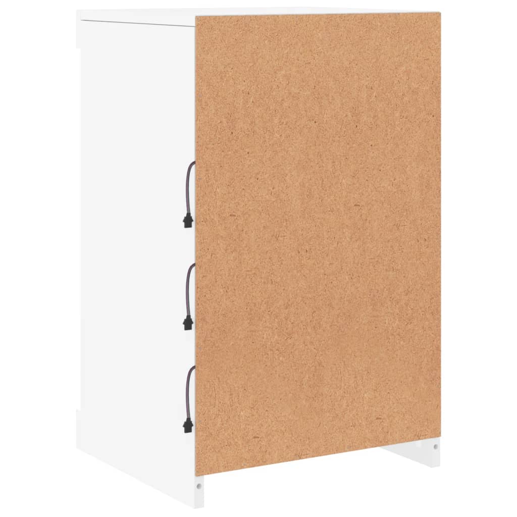 HKH Aparador Moderno em derivados de Madeira, Vidro com Luzes Led 41 X 37 X 67 Cm - Branco
