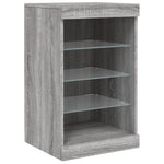 HKH Aparador Moderno de Derivados de Madera, Vidrio con Luces Led 41 X 37 X 67 Cm - Gris Sonoma