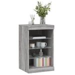 HKH Aparador Moderno de Derivados de Madera, Vidrio con Luces Led 41 X 37 X 67 Cm - Gris Sonoma