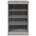 HKH Aparador Moderno de Derivados de Madera, Vidrio con Luces Led 41 X 37 X 67 Cm - Gris Sonoma