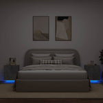 HKH Conjunto de 2 Mesas de Cabeceira com Luz Led em Derivados de Madeira Cinza Cimento