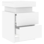 HKH Mesa de Cabeceira com Luzes Led - Branco