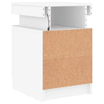 HKH Mesa de Cabeceira com Luzes Led - Branco