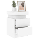 HKH Conjunto de 2 Mesas de Cabeceira com Luz Led - Branco