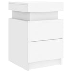 HKH Conjunto de 2 Mesas de Cabeceira com Luz Led - Branco
