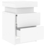 HKH Conjunto de 2 Mesas de Cabeceira com Luz Led - Branco