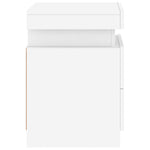 HKH Conjunto de 2 Mesas de Cabeceira com Luz Led - Branco