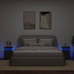 HKH Conjunto de 2 Mesas de Cabeceira com Luz Led - Preto