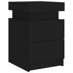 HKH Conjunto de 2 Mesas de Cabeceira com Luz Led - Preto