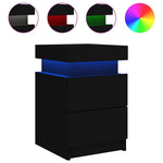 HKH Conjunto de 2 Mesas de Cabeceira com Luz Led - Preto