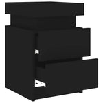 HKH Conjunto de 2 Mesas de Cabeceira com Luz Led - Preto