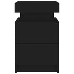 HKH Conjunto de 2 Mesas de Cabeceira com Luz Led - Preto