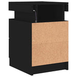 HKH Conjunto de 2 Mesas de Cabeceira com Luz Led - Preto