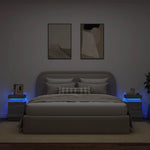 HKH Conjunto de 2 Mesas de Cabeceira com Luzes Led Cinza Sonoma