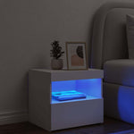 HKH Mesa de Cabeceira com Luzes Led - Branco