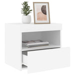 HKH Mesa de Cabeceira com Luzes Led - Branco