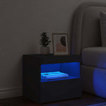 HKH Mesa de Cabeceira com Luzes Led - Preto