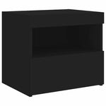 HKH Mesa de Cabeceira com Luzes Led - Preto