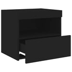 HKH Mesa de Cabeceira com Luzes Led - Preto