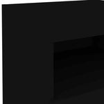 HKH Mesa de Cabeceira com Luzes Led - Preto
