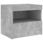 HKH Mesa de Cabeceira com Luzes Led - Cinza Cimento
