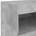 HKH Mesa de Cabeceira com Luzes Led - Cinza Cimento