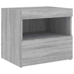 HKH Mesa de Cabeceira com Luzes Led - Sonoma - Cinzento
