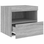 HKH Mesa de Cabeceira com Luzes Led - Sonoma - Cinzento