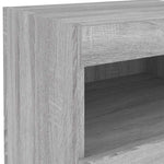 HKH Mesa de Cabeceira com Luzes Led - Sonoma - Cinzento