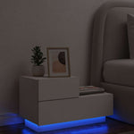 HKH Mesa de Cabeceira com Luzes Led - Branco