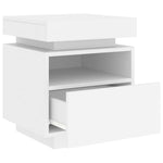 HKH Mesa de Cabeceira com Luzes Led - Branco