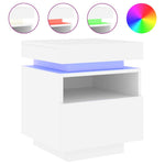 HKH Conjunto de 2 Mesas de Cabeceira com Luz Led - Branco