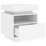 HKH Conjunto de 2 Mesas de Cabeceira com Luz Led - Branco
