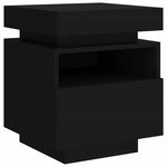 HKH Conjunto de 2 Mesas de Cabeceira com Luz Led - Preto
