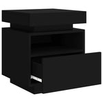 HKH Conjunto de 2 Mesas de Cabeceira com Luz Led - Preto