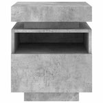 HKH Mesa de Cabeceira com Luzes Led - Cinza Cimento