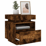 HKH Mesa de Cabeceira com Leds Fumado em Carvalho